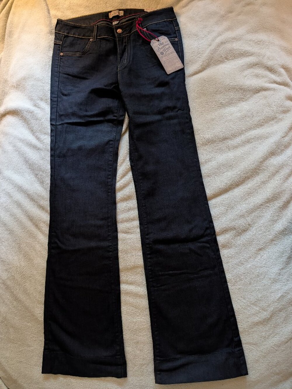WOMENS TRF ZARA COLLECTION JEANS 8 NEW Premium Wash Denim Boot Cut Blue Pants